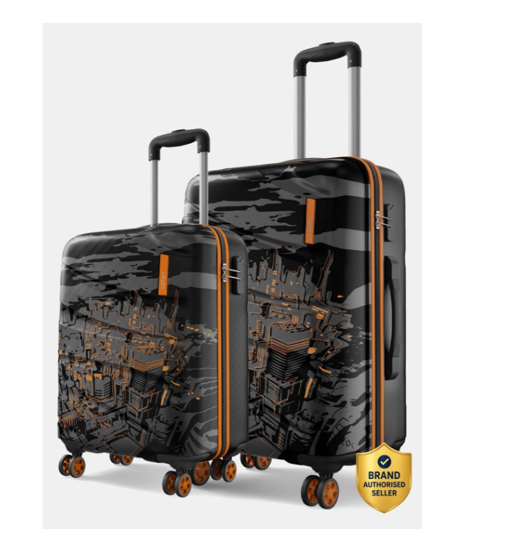 SAFARI Hard Body Set of 2 Luggage 8 Wheels - ARKHAM - Black