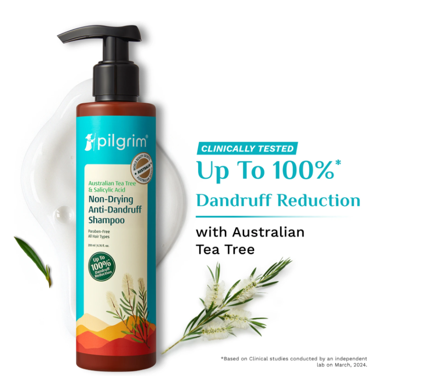 Pilgrim Australian Tea Tree Anti Dandruff Shampoo For Women | For Dry & Itchy Scalp (200 ml)